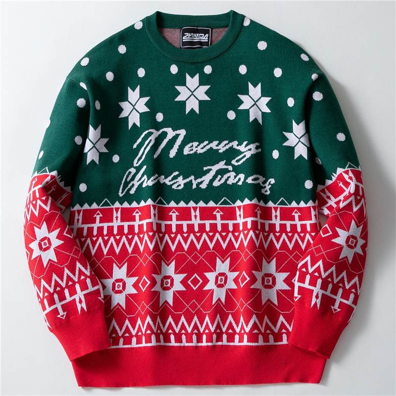 Christmas Knitwear Christmas Jacquard Loose Hooded Sweater