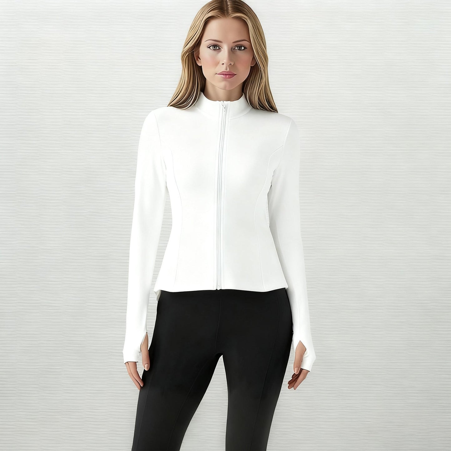 LOVILDS slim Fit Women’s Workout Zip Jacket: Lightweight Pleats + Thumb Holes – Perfect for Active Days!