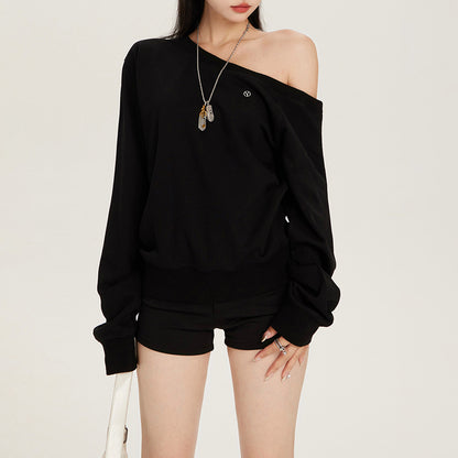 Women's Off-Shoulder Sweatshirt Loose Slim Trendy Casual