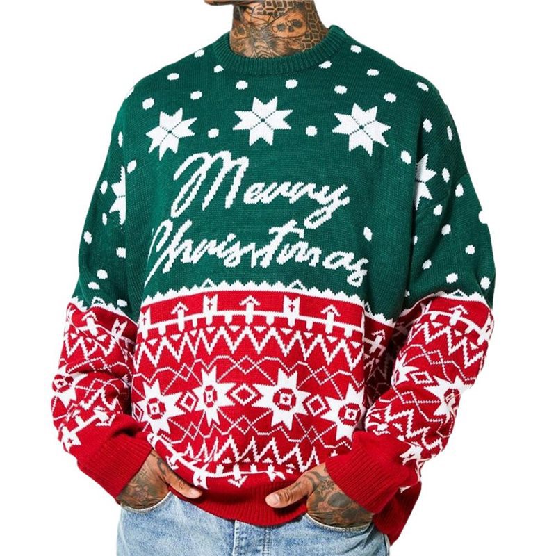 Christmas Knitwear Christmas Jacquard Loose Hooded Sweater