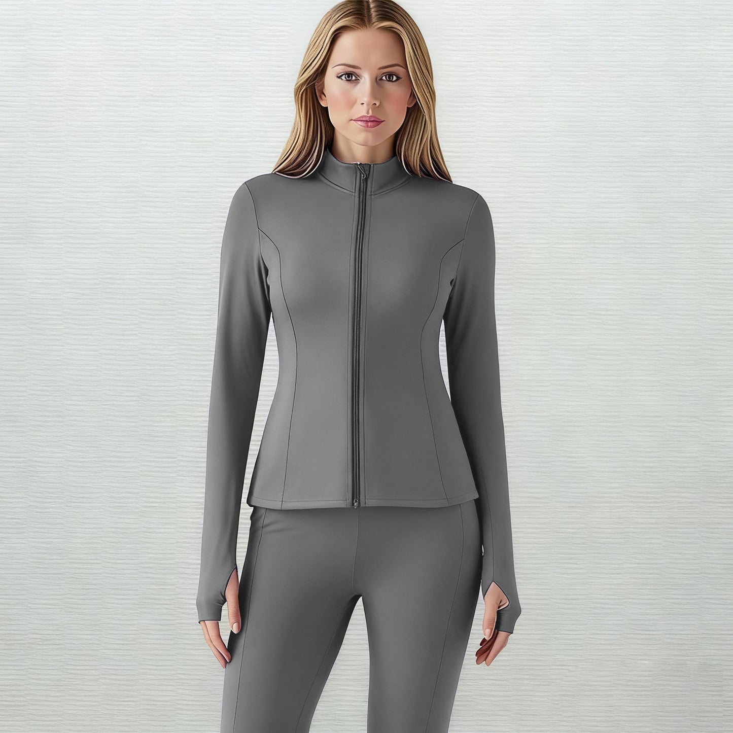 LOVILDS slim Fit Women’s Workout Zip Jacket: Lightweight Pleats + Thumb Holes – Perfect for Active Days!