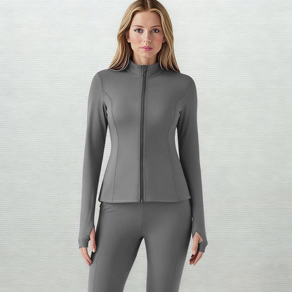 LOVILDS slim Fit Women’s Workout Zip Jacket: Lightweight Pleats + Thumb Holes – Perfect for Active Days!