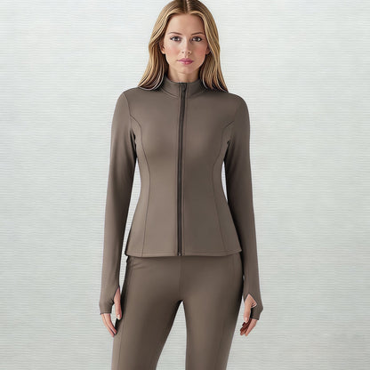 LOVILDS slim Fit Women’s Workout Zip Jacket: Lightweight Pleats + Thumb Holes – Perfect for Active Days!