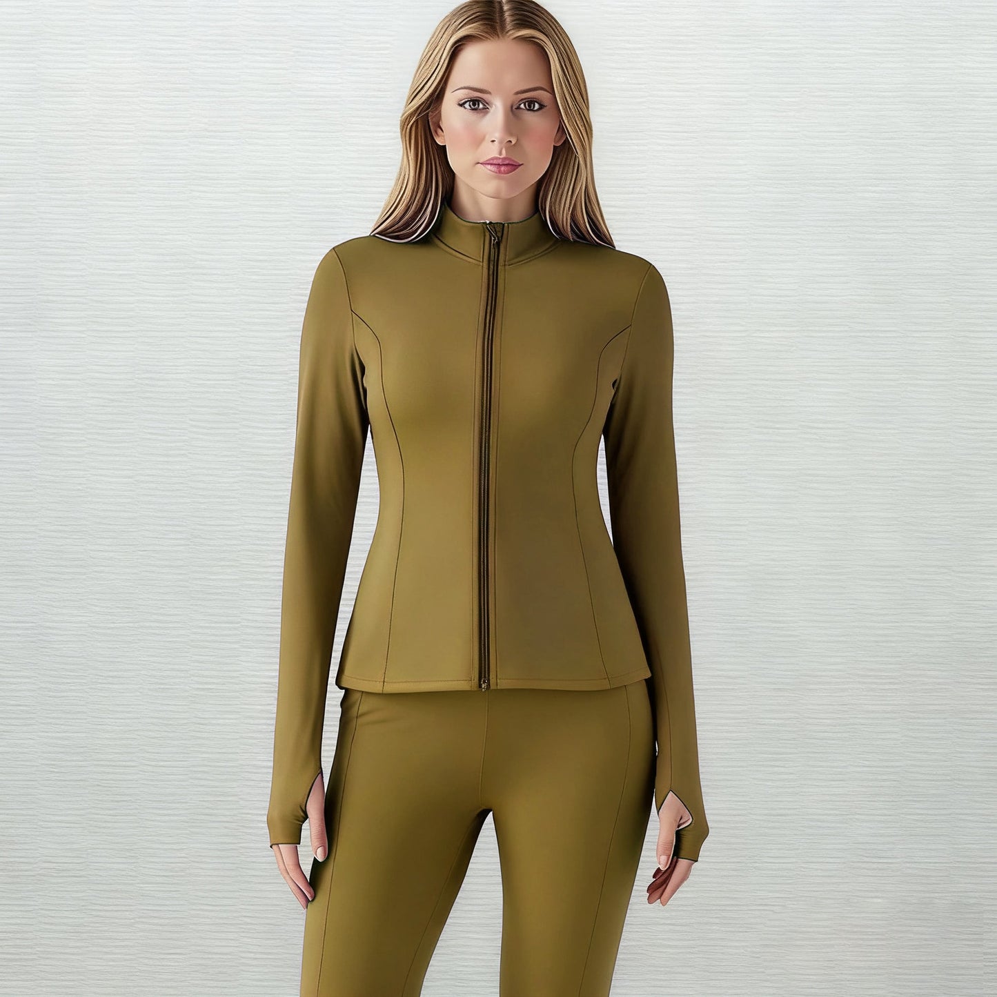 LOVILDS slim Fit Women’s Workout Zip Jacket: Lightweight Pleats + Thumb Holes – Perfect for Active Days!